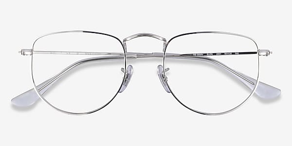 Shiny Silver Ray-Ban RB3958V Elon -  Metal Eyeglasses