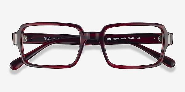 Striped Red Ray-Ban RB5473 Benji -  Acetate Eyeglasses