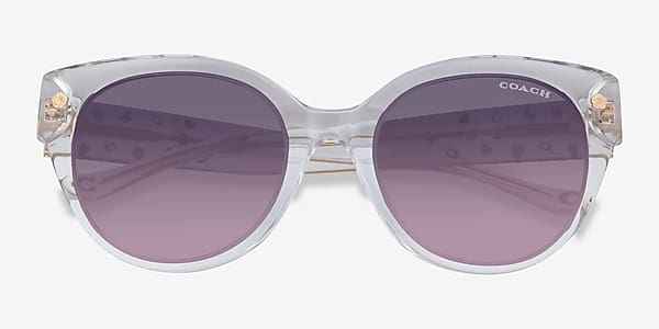 Transparent Clear Coach HC8393U Cr612 -  Acetate Sunglasses