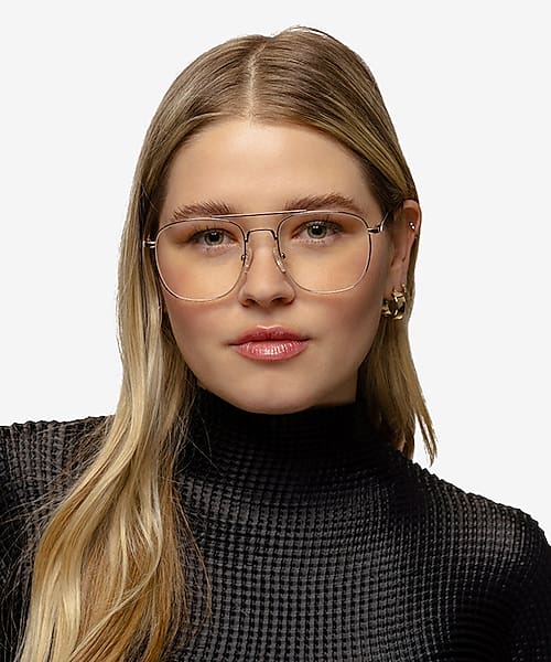 Rose Gold Fame -  Metal Eyeglasses