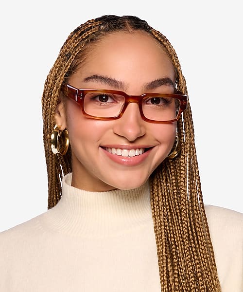 Striped Brown Bryn -  Acetate Eyeglasses