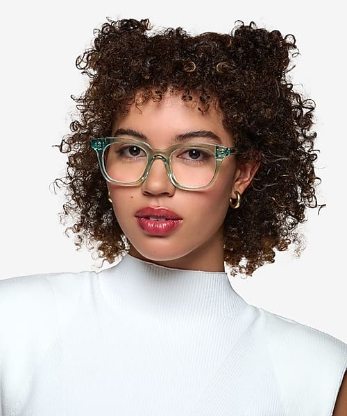 Clear Green Romy -  Acetate Eyeglasses