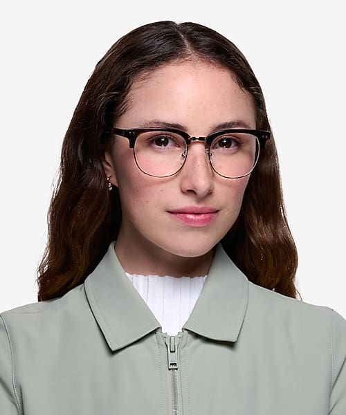 Tortoise Borderline -  Acetate-metal Eyeglasses