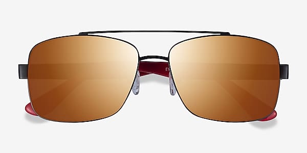 Black Red Center -  Metal Sunglasses