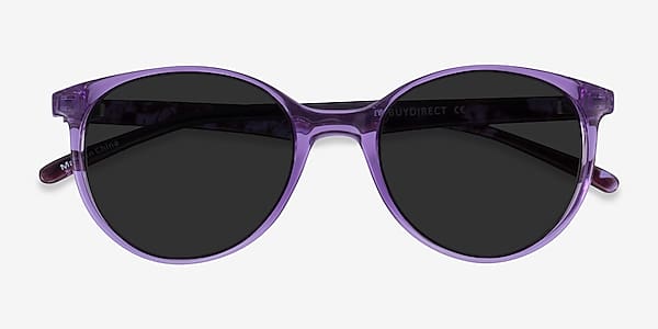 Clear Purple Floral Talent -  Plastic Sunglasses