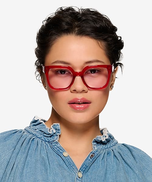 Crystal Red Helia -  Acetate Sunglasses