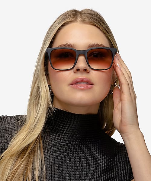 Matte Black Verge -  Plastic Sunglasses