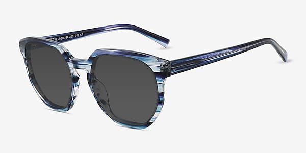 Striped Blue Pelagic -  Acetate Sunglasses
